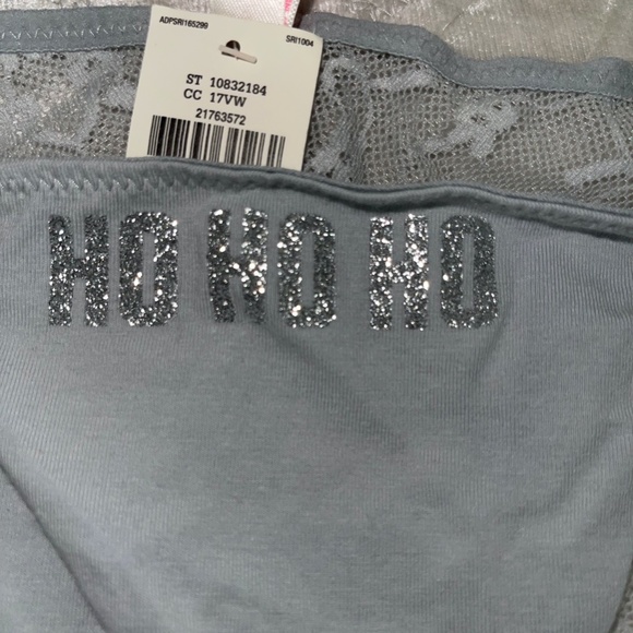 Vintage Victoria Secret PINK  "Ho Ho Ho" Lace Bottom Panty‎ Size Large - Picture 3 of 4